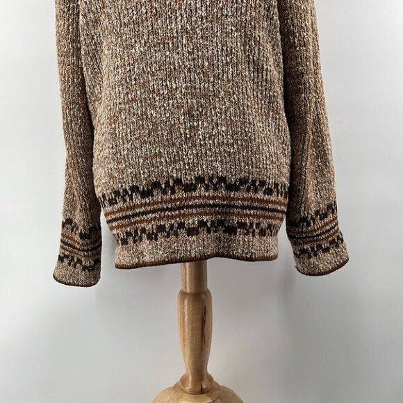 Tundra 100% pure virgin wool cardigan cottage core neutral unique toggle sz S - Picture 12 of 12